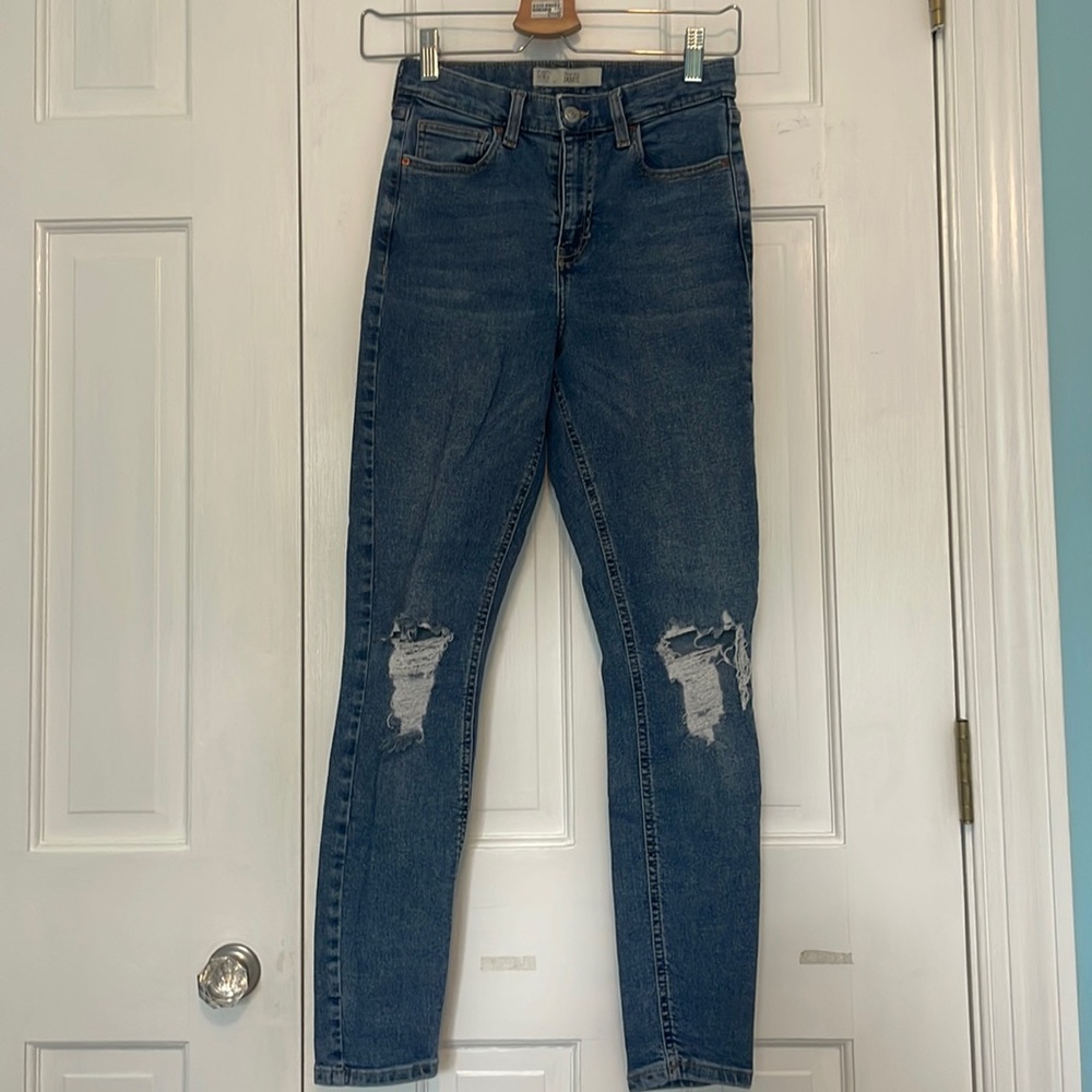 Topshop “Jamie” Ripped Blue Jeans
